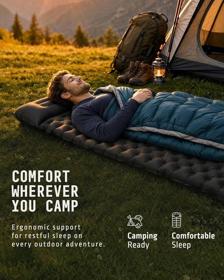Voyager - Einzelne Isomatte - Ergonomisches Design - Strapazierfähiges 40D Nylon + TPU - Einfaches A