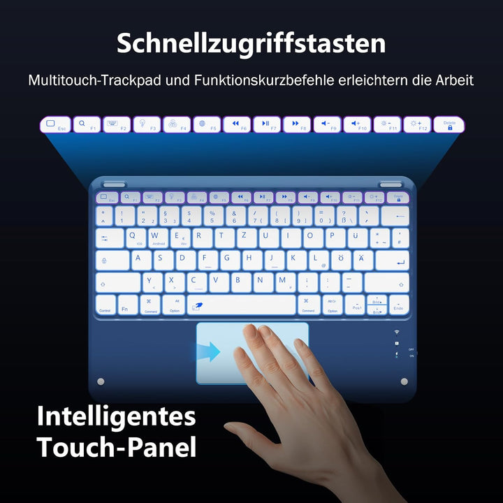 Vobafe Hülle mit Tastatur für iPad Pro 13 Zoll M5/M4 (2025/2024), Multi-Touch Trackpad Hochwertige P