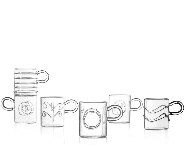 Ichendorf Milano Borosilikatglas Set 6 Tassen Kaffee Kollektion Deco, 0,05 kg