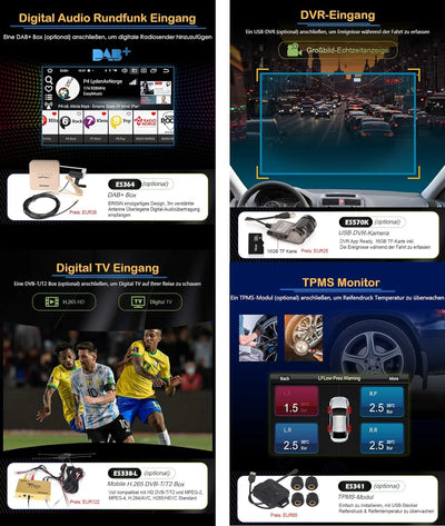 GONFEN 7 Zoll 8-Kern Android 12 Autoradio Navi für Ford Focus Transit Kuga Fiesta Galaxy C/S-MAX mit