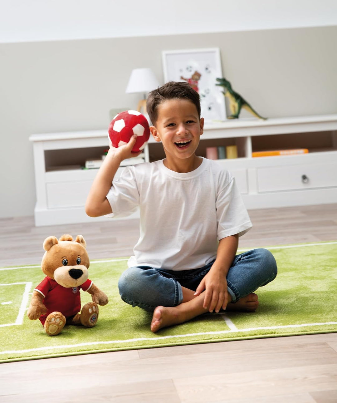 NICI Kuscheltier FC BAYERN MÜNCHEN Bär Berni 35 cm – Stofftier aus weichem Plüsch, Fussball Fanartik
