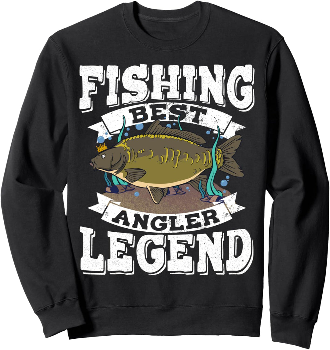 Carp Fishing Legend Bester Angler Geschenk Angeln Karpfen Sweatshirt