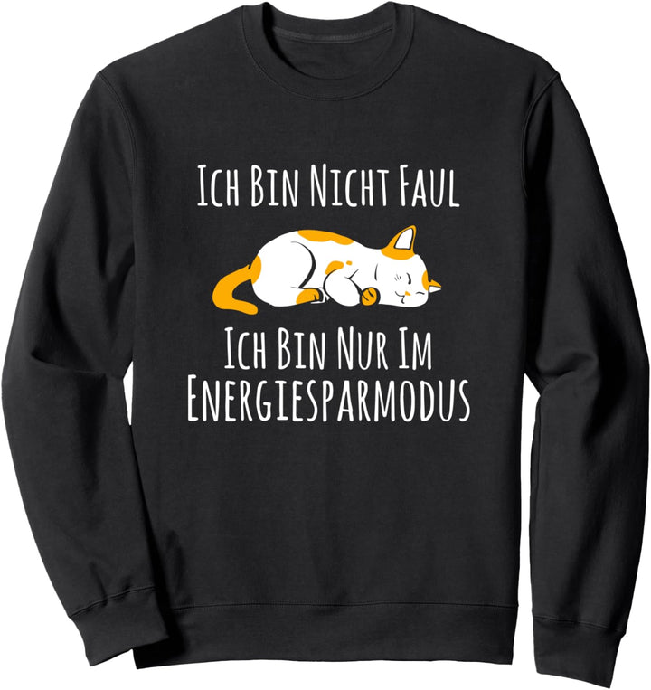 Katzen Schlafshirt Kater Pyjama Schlafanzug Energiesparmodus Sweatshirt
