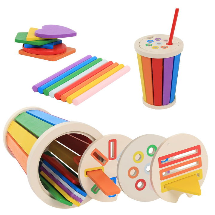 Baeroly Kinder Montessori Spielzeug Holz Farbe Form Sortierspielzeug, geeignet für Kinder 12 bis 36