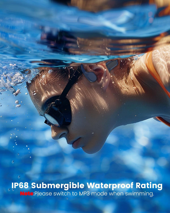 MONODEAL Knochenschall Kopfhörer Schwimmen, knochenschall kopfhörer IPX8 wasserdicht mit MP3-Player