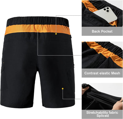 Santic Radhose Herren MTB Hose Herren Fahrradhose 3XL Schwarz, 3XL Schwarz