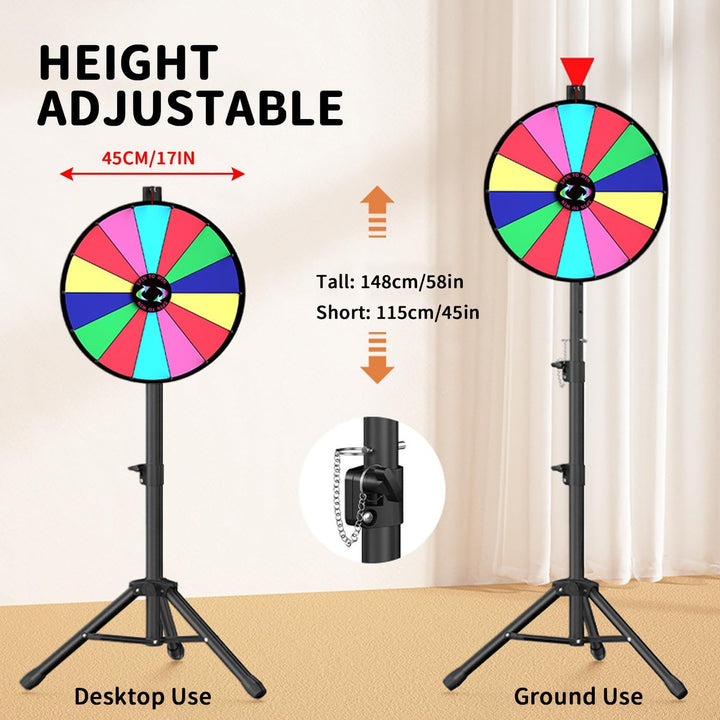 Glücksrad zum Drehen, Drehrad Höhenverstellbar Roulette-Spinner des Glücks, mit Trocken Abwischbarem