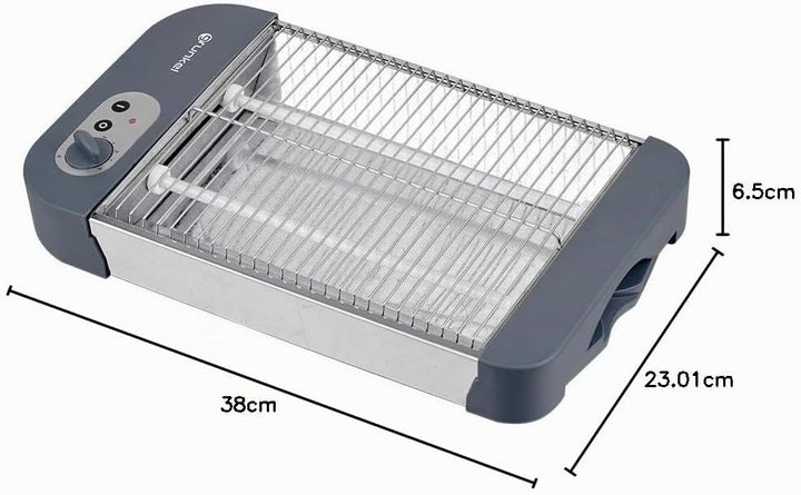 Grunkel - Flat toaster for all types of bread and baked goods with 600 W power, toast timer with 6 l
