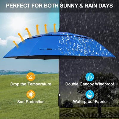 G4Free 62/68/72 Inch UV-Schutz Winddicht Sonnen- und Regenschirm Golfschirm Autorisches Öffnen Doppe