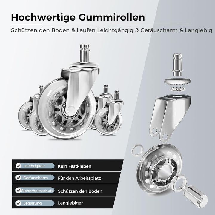 BEWISHOME Sattelhocker mit Rollen,Schwenkbarer,Verstellbarer Rollhocker, strapazierfähiges PU-Leder