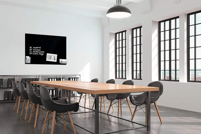 SIGEL GL140 Premium Glas-Whiteboard 100x65 cm schwarz hochglänzend, TÜV geprüft, einfache Montage, G