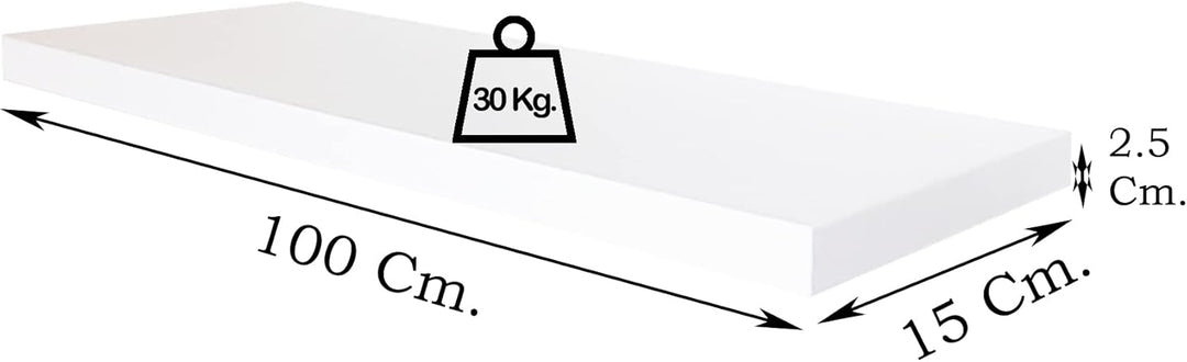 Henor Charge 2 Einheiten Wandregal FSC® Holzwandregal 100 x 15 x 2.5 cm. Völlig versteckte Unterstüt