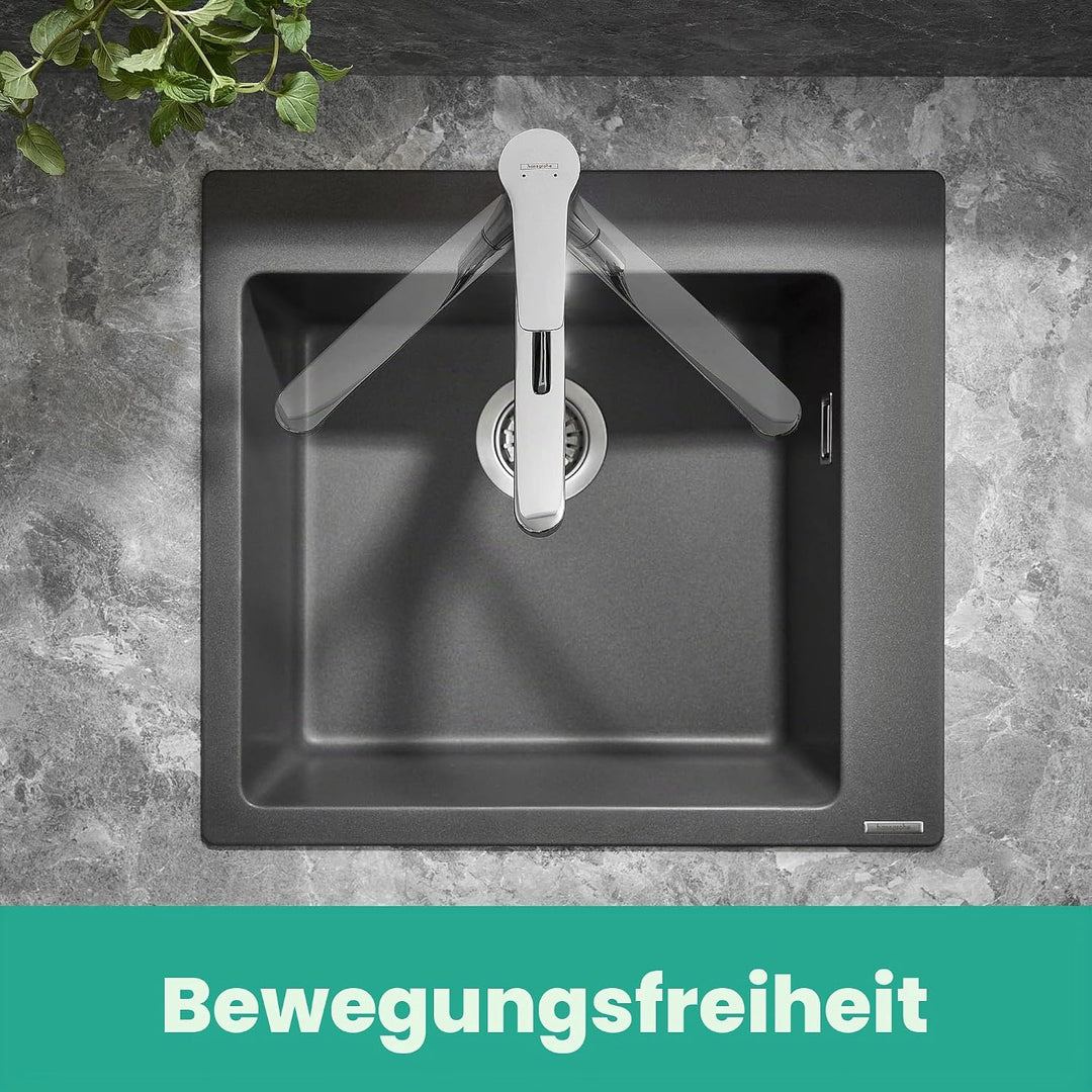 hansgrohe Küchenarmatur MySport, Wasserhahn Küche mit Auslauf Höhe 160 mm, wassersparend, 360° drehb