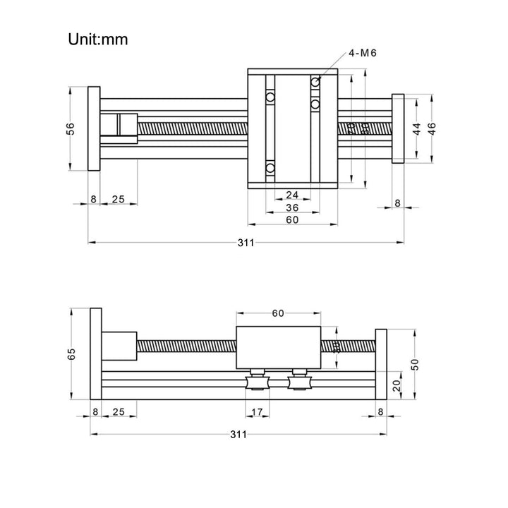 Zeberoxyz 200mm effektive Länge Linear Schienenführung Kugelumlaufspindel SFU1605 mit NEMA17 Schritt
