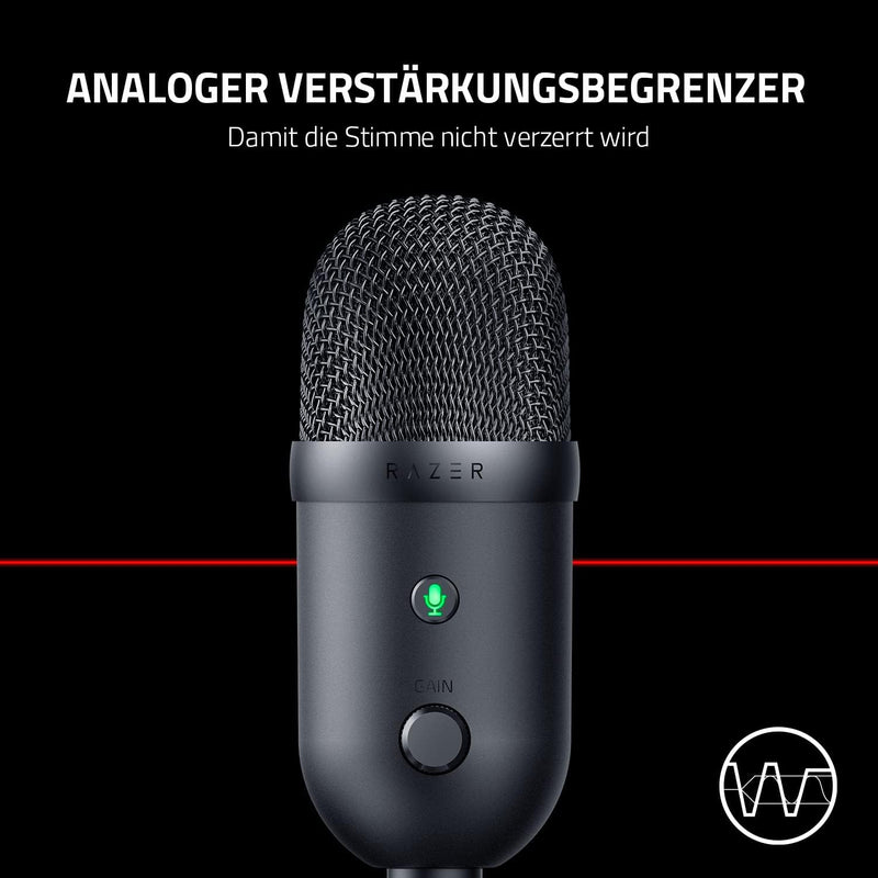 Razer Seiren V2 X - USB-Mikrofon für Streamer (25-mm-Kondensator-Mikrofon, Supernieren-Richtcharakte