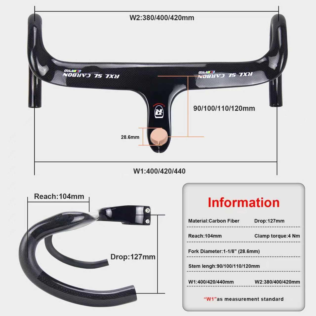 RXL SL rennrad areo lenker carbon mit vorbau integrierte carbon lenker fur rennrader 28.6mm lenkervo