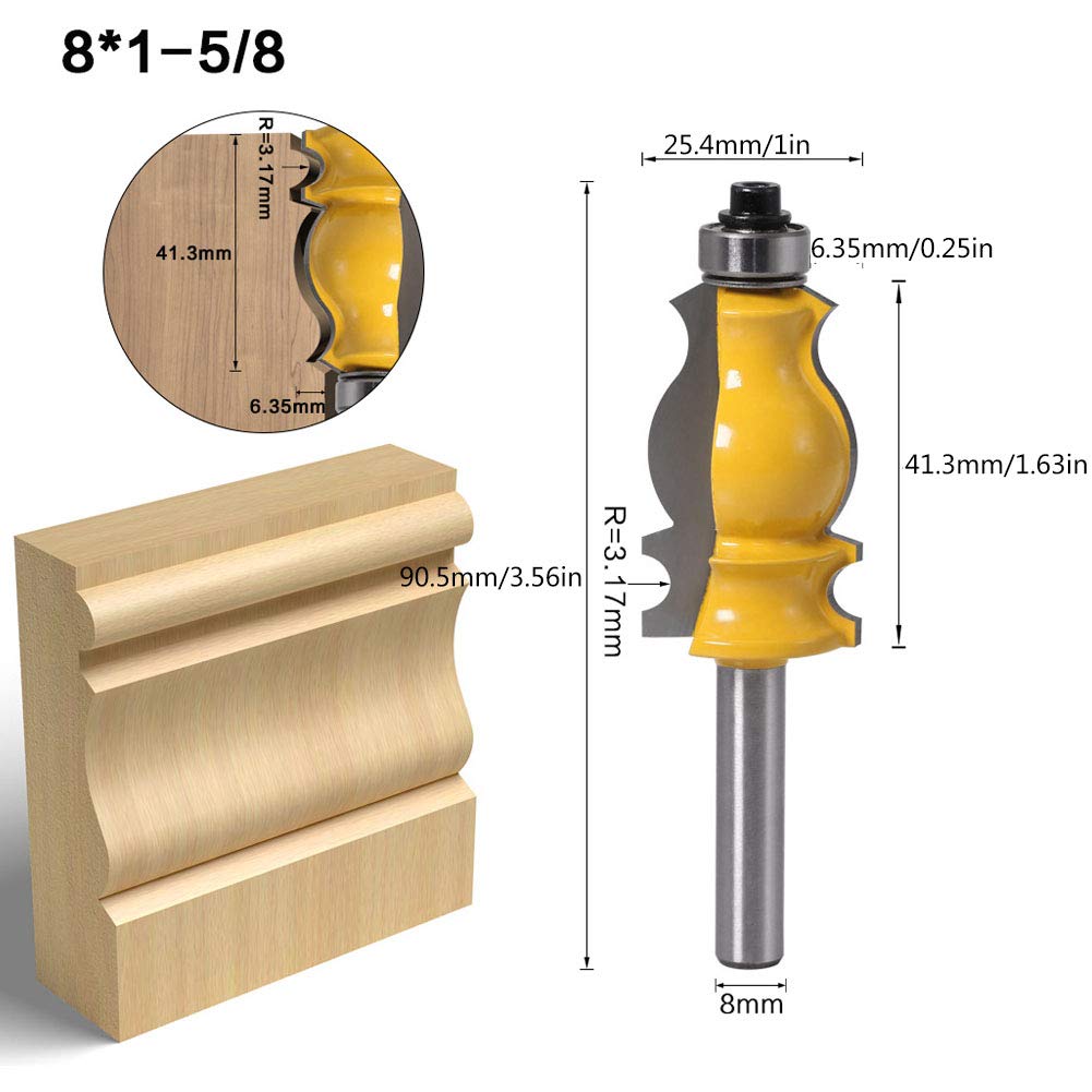5 Stücke Verleimfräser, 8mm Schaft Oberfräser Lock Miter Router Bit Handlauf Fräser Trimmen