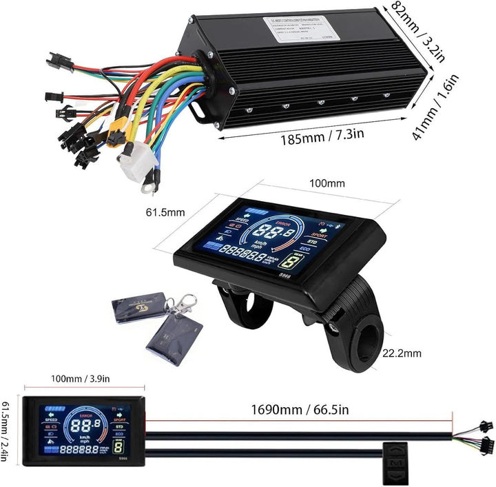Kunray 36V 48V 52V 60V Brushless Motor DC Controller Mit LCD Anzeige Dualmodus 750W 1000W Ebike Cont