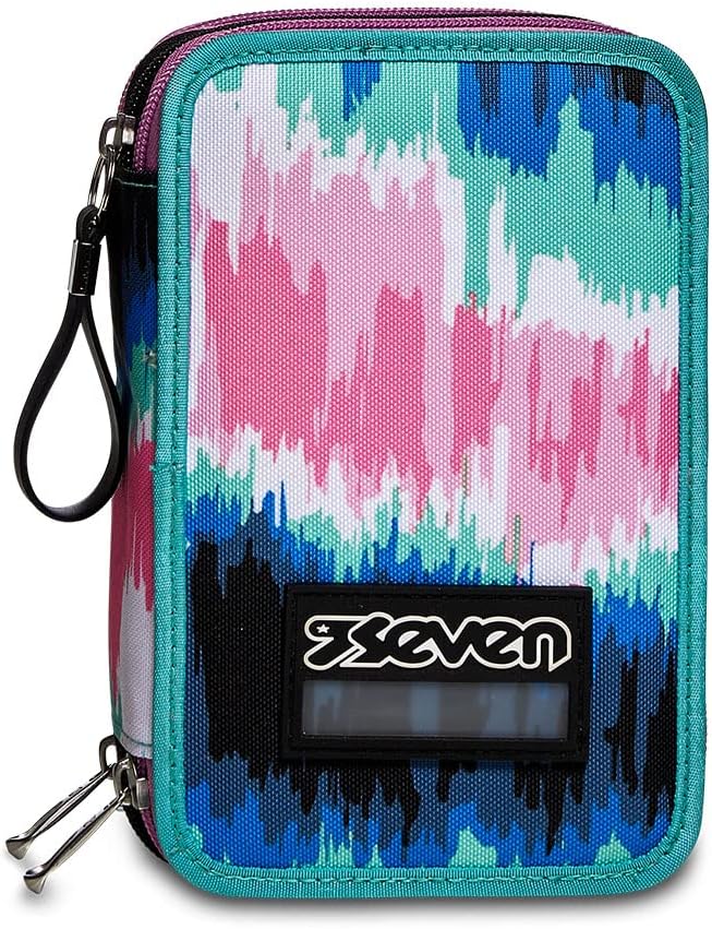 Seven Federmäppchen, Mäppchen, Mehrfarbig, Federtasche für Schreibwaren, Etui komplett mit Bleistift