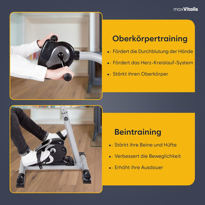 maxVitalis 2in1 Arm und Beintrainer mit Motorunterstützung, Elektro Heimtrainer höhenverstellbar, pa