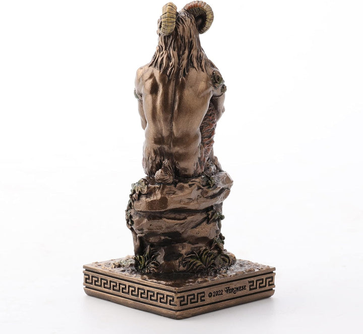 Veronese Design Pan Griechischer Gott der Wildnis, Kunstharz, handbemalt, Miniaturfigur Pan Bronze,
