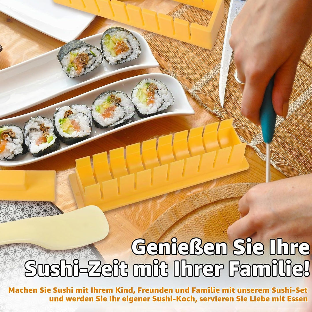 4 Stück Sushi Maker Set,Gelb DIY Sushi Form,Anfänger Sushimaker Set Zum Selber Machen,Einfache Versi
