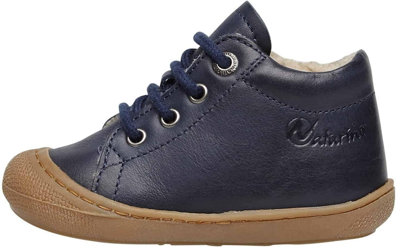 NATURINO Lauflernschuhe aus Leder mit Wollfutter, 17 EU Blau