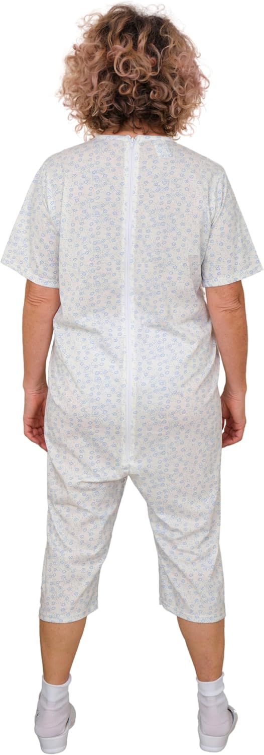 FERRUCCI COMFORT Inkontinenz-Pyjama mit Reissverschluss am Rücken - 9012/5 - Für ältere Menschen, Al