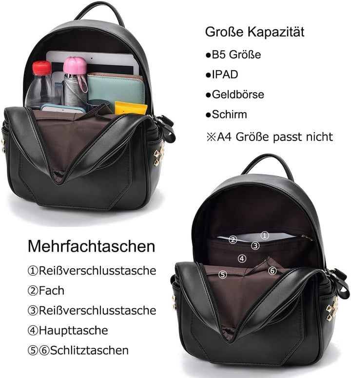 zhongningyifeng Rucksack Geldbörse für Damen Kleiner Rucksack Fashion Mini Daypack Umhängetasche