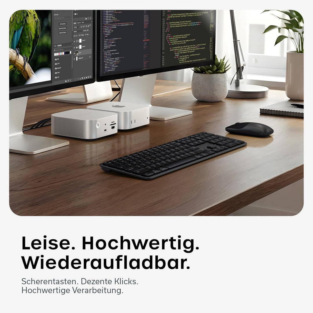 SATECHI Kabelloses Tastatur- & Maus-Set Slim CEX3, Bluetooth Multi-Geräte, USB-C-Empfänger, 𝗨𝗦-𝗘𝗡𝗚𝗟𝗜