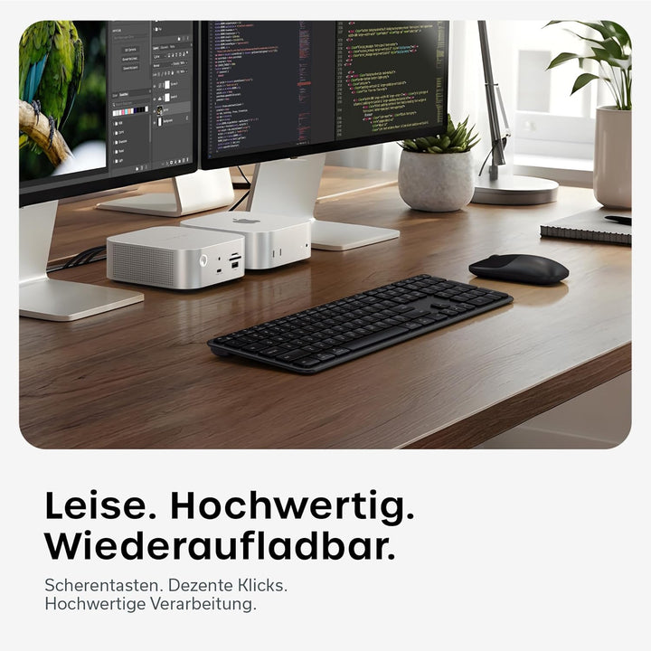 SATECHI Kabelloses Tastatur- & Maus-Set Slim CEX3, Bluetooth Multi-Geräte, USB-C-Empfänger, 𝗨𝗦-𝗘𝗡𝗚𝗟𝗜