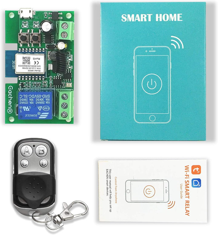 Newgoal WiFi Inching/Selbstsperrendes Relaismodul WiFi Momentary Switch mit 433 MHz RF Fernbedienung