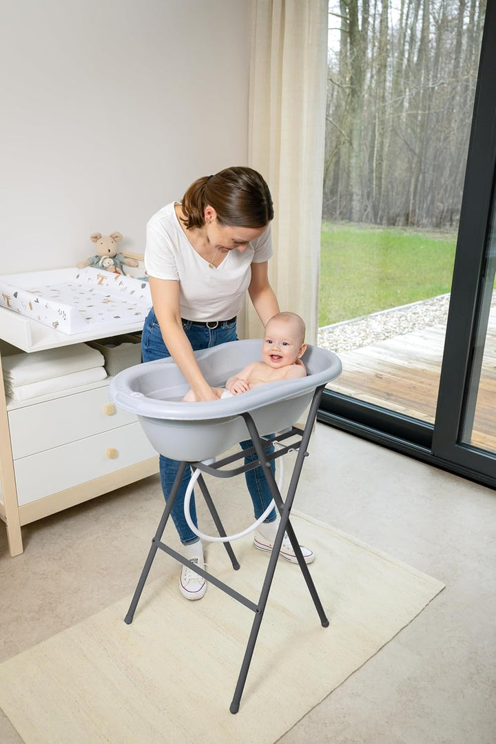 Rotho Babydesign TOP Badewannenständer für Babys,zusammenklappbar, leicht zu verstauen, ideal für Ne