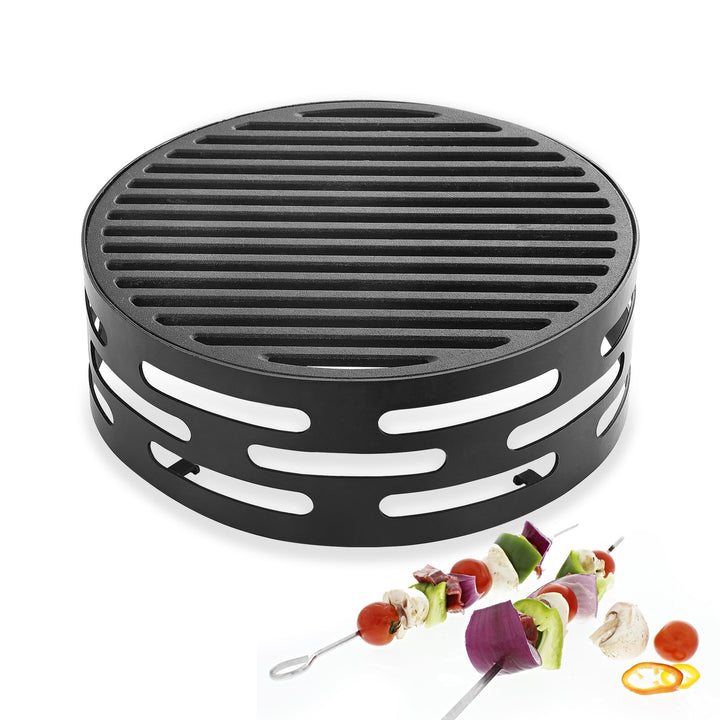 Oleio BBQ Design Schwarzer Wokaufsatz für Feuerplatte | Grillring | Plancha | Grillplatte Wokkrone K