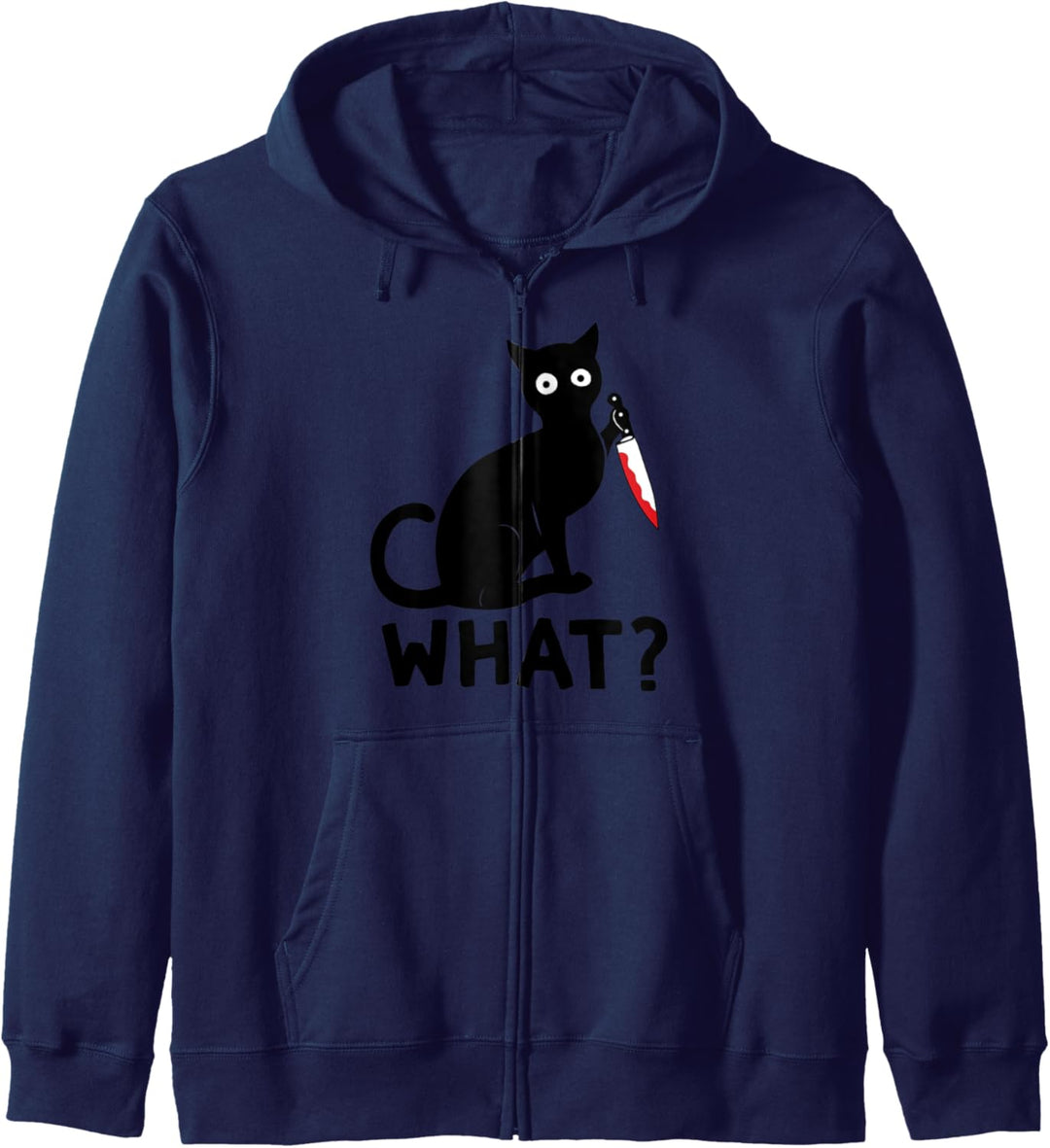 Cat What? Katze hält Messer lustig Katze Halloween Kostüm Kapuzenjacke