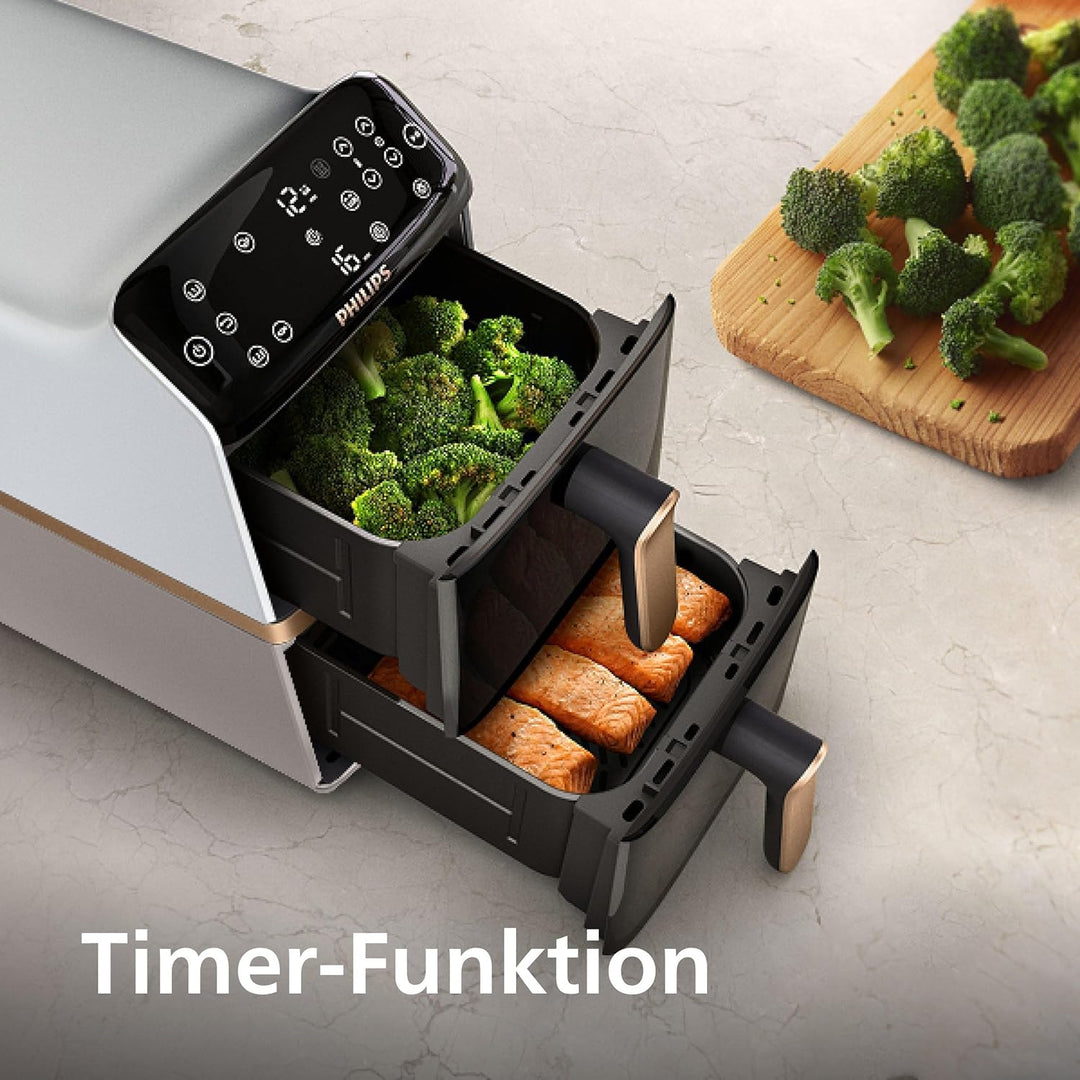 Philips Airfryer 4000 Series Stacked Dual Basket, Gestapelte Heissluftfritteuse mit 2 Körben, 10L, R