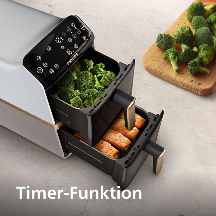 Philips Airfryer 4000 Series Stacked Dual Basket, Gestapelte Heissluftfritteuse mit 2 Körben, 10L, R
