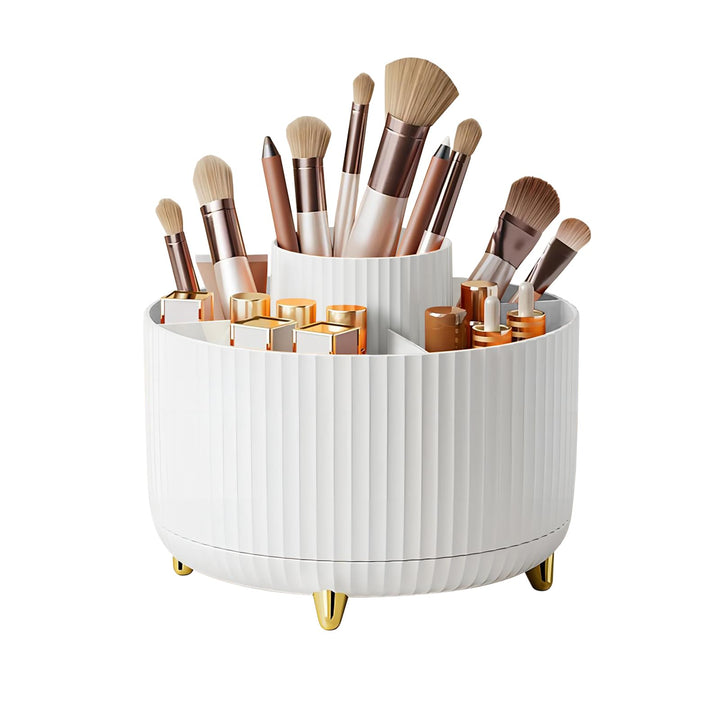 DASITON Make up Kosmetik Organizer mit 5 Fächern,360° Drehbarer Pinsel Organizer,Grosser Kapazität S