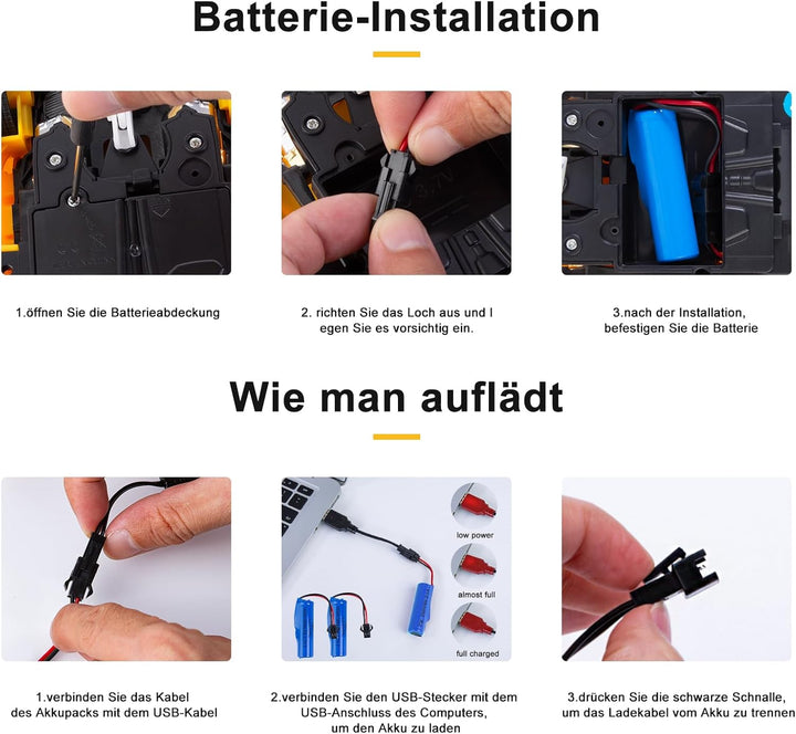 Yellcetoy Transform Spielzeug, Roboter Auto mit Handgesten Sening LED Licht Musik & Sound Effekt, Fe