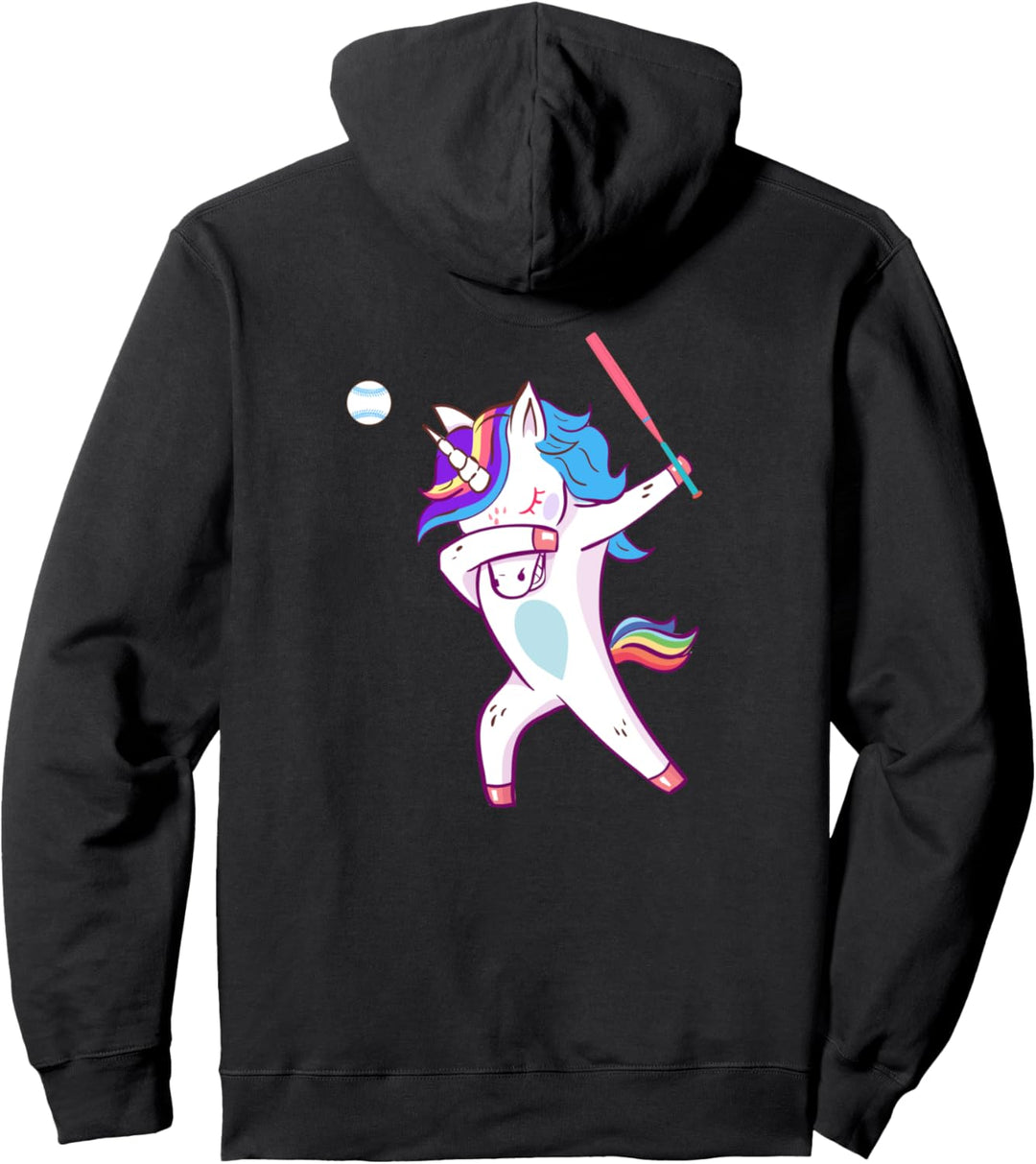 Softball Unicorn Dabbing Player Gift Player Boys and Girls Pullover Hoodie