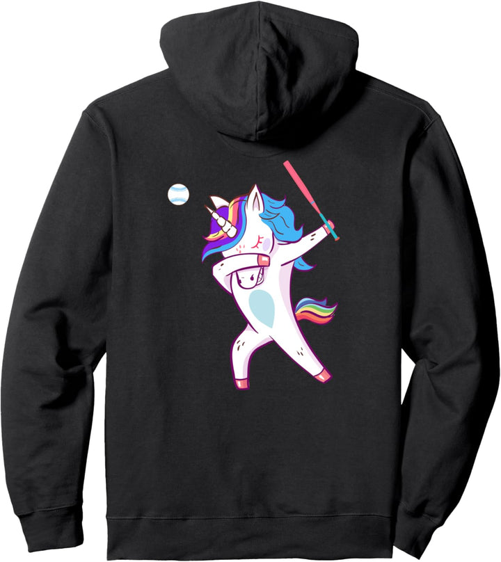 Softball Unicorn Dabbing Player Gift Player Boys and Girls Pullover Hoodie