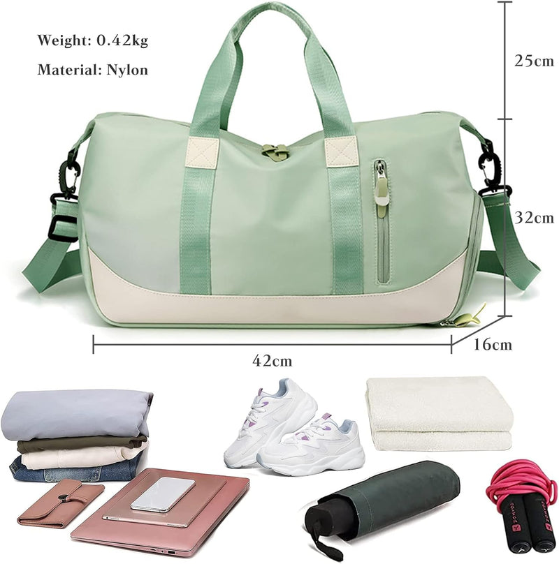 FANDARE Damen Reisetaschen Duffle Bag Nylon Sporttasche Faltbare Sporttasche Weekender Übernachtung