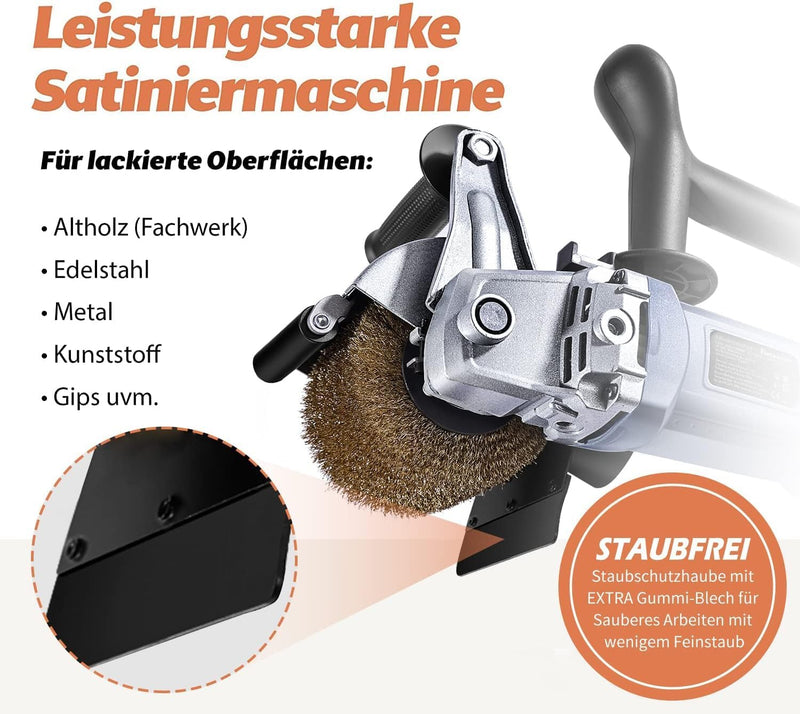 FANZWORK V2 1500 Watt Satiniermaschine zur Renovierung von Oberflächen aller Art, mit Staubsaugung-A