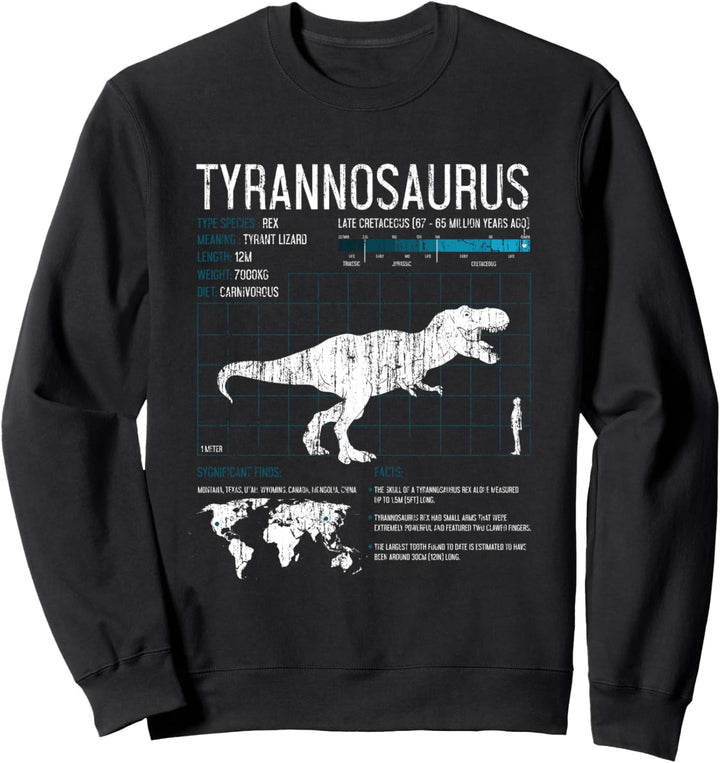 T-Rex Dinosaurier Fakten Tyrannosaurus Paläontologie Sweatshirt