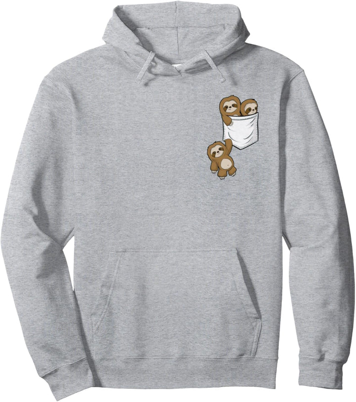 Faultier in der Brusttasche T-Shirt Lustiges Faulenzer Pullover Hoodie