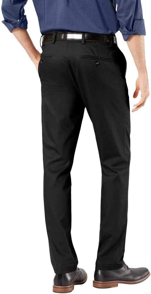 Dockers Herren Signature Khaki Slim Fit Pants Refined Chinos 28W / 32L Schwarz, 28W / 32L Schwarz