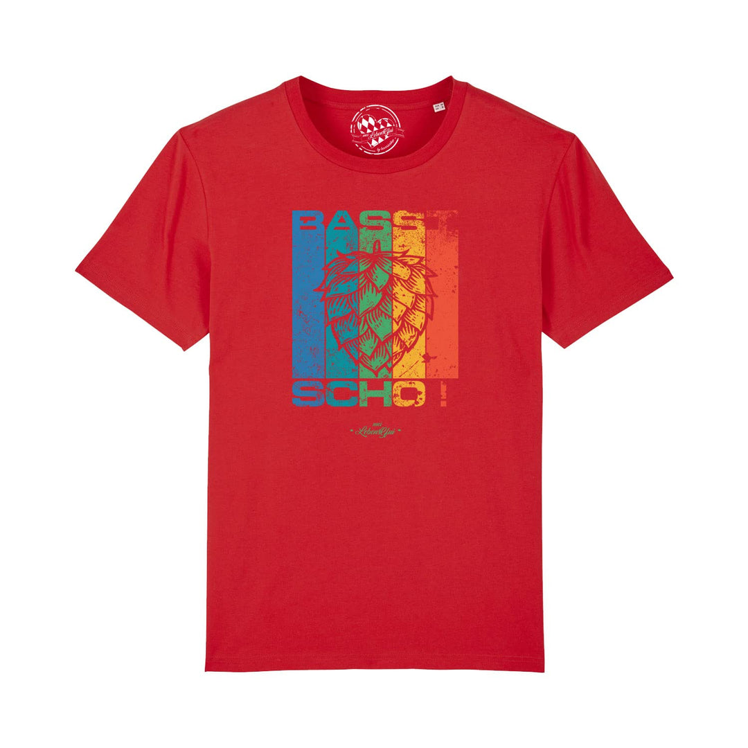Bavariashop Bayerisches Herren T-Shirt Basst Scho 3XL Rot, 3XL Rot