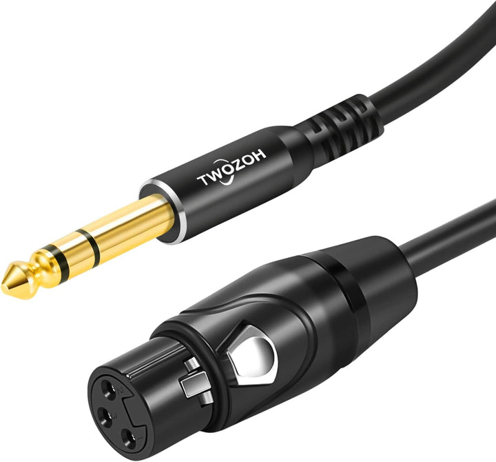 Twozoh XLR Buchse auf Klinke 6,35 mm(1/4") TRS Kabel 5M, Stereo XLR auf Klinke 6,3 Symmetrisch (Prof
