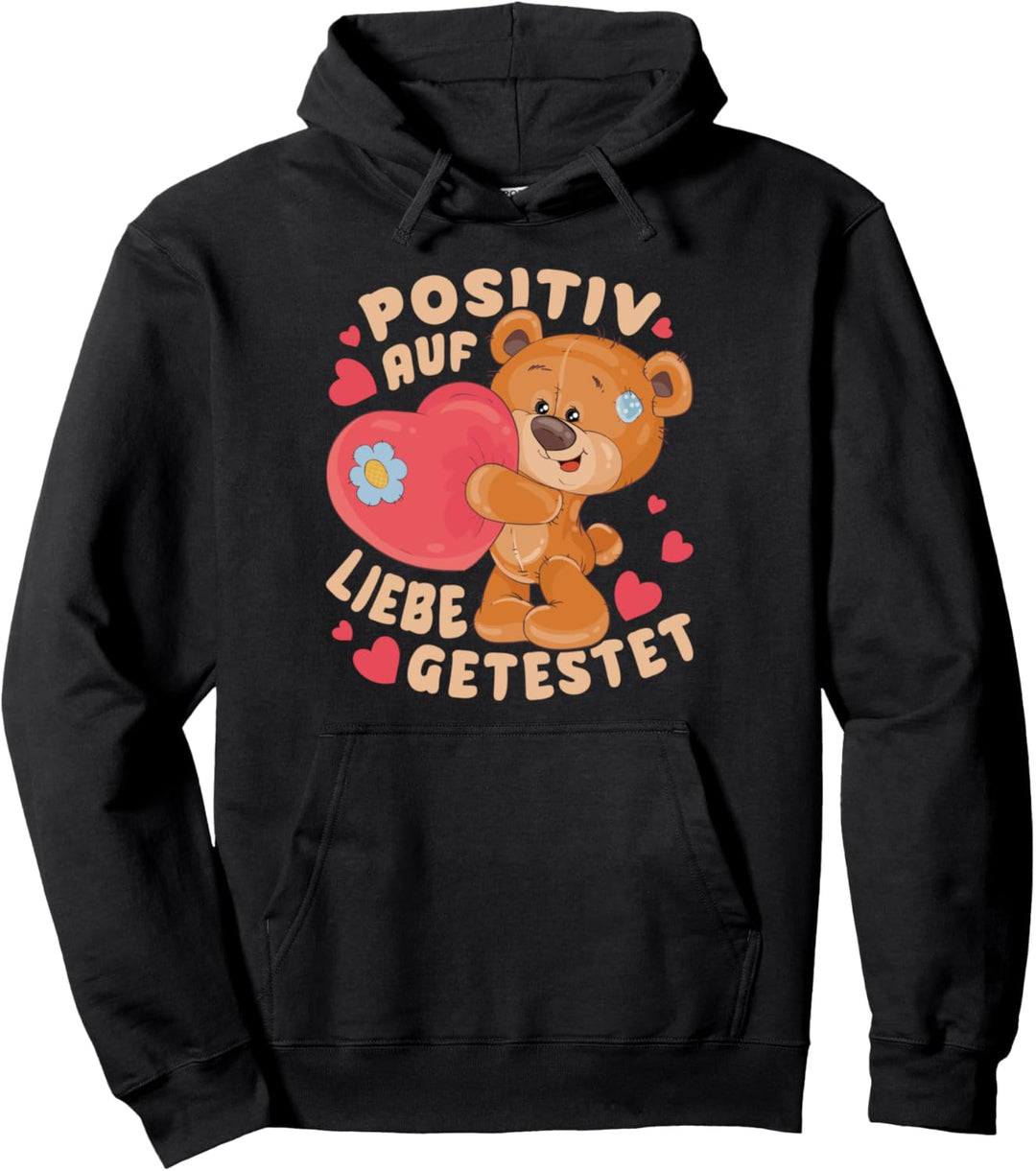 Valentinstag Spruch, putziger Teddybär mit grossem Herz Pullover Hoodie