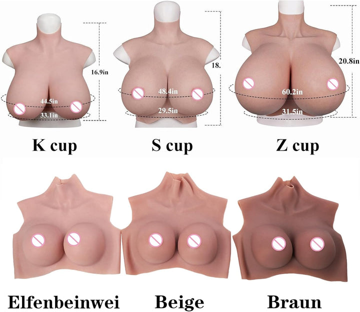 Riesige Brust H K S Z Cup Silikonbrust bildet Brustplatte für Cosplay Crossdresser Drag Queen Transg
